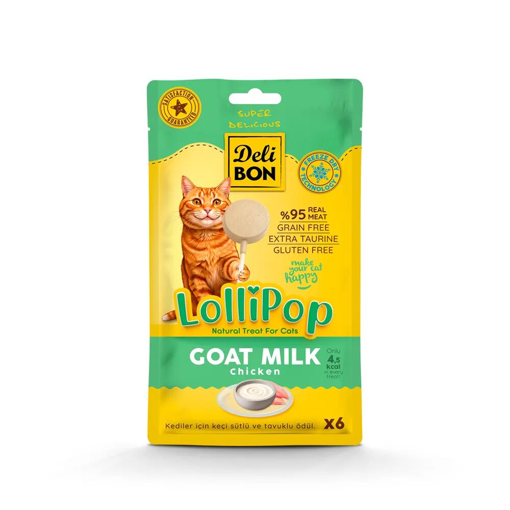 Delibon Lolipop Kedi Ödül Maması 6 Adet Keçi Sütlü