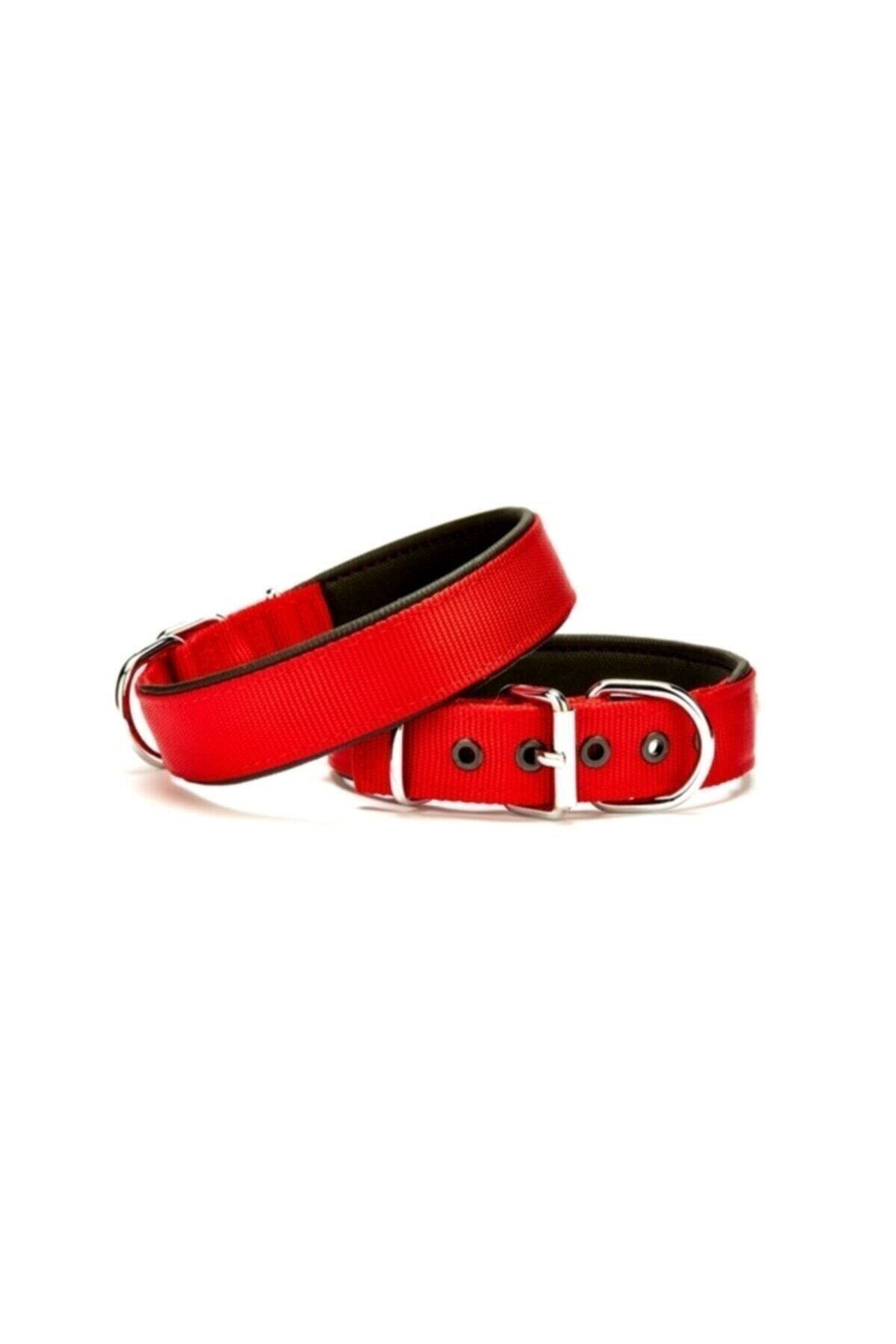 Doggie Dokuma Köpek Boyun Tasması Kırmızı - 3x42-50 cm