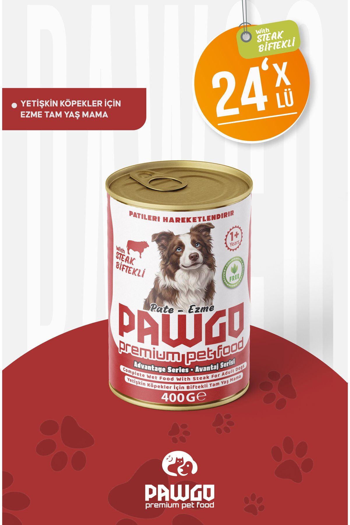 Pawgo Pate Yetişkin Köpek Konservesi 400 g Biftekli