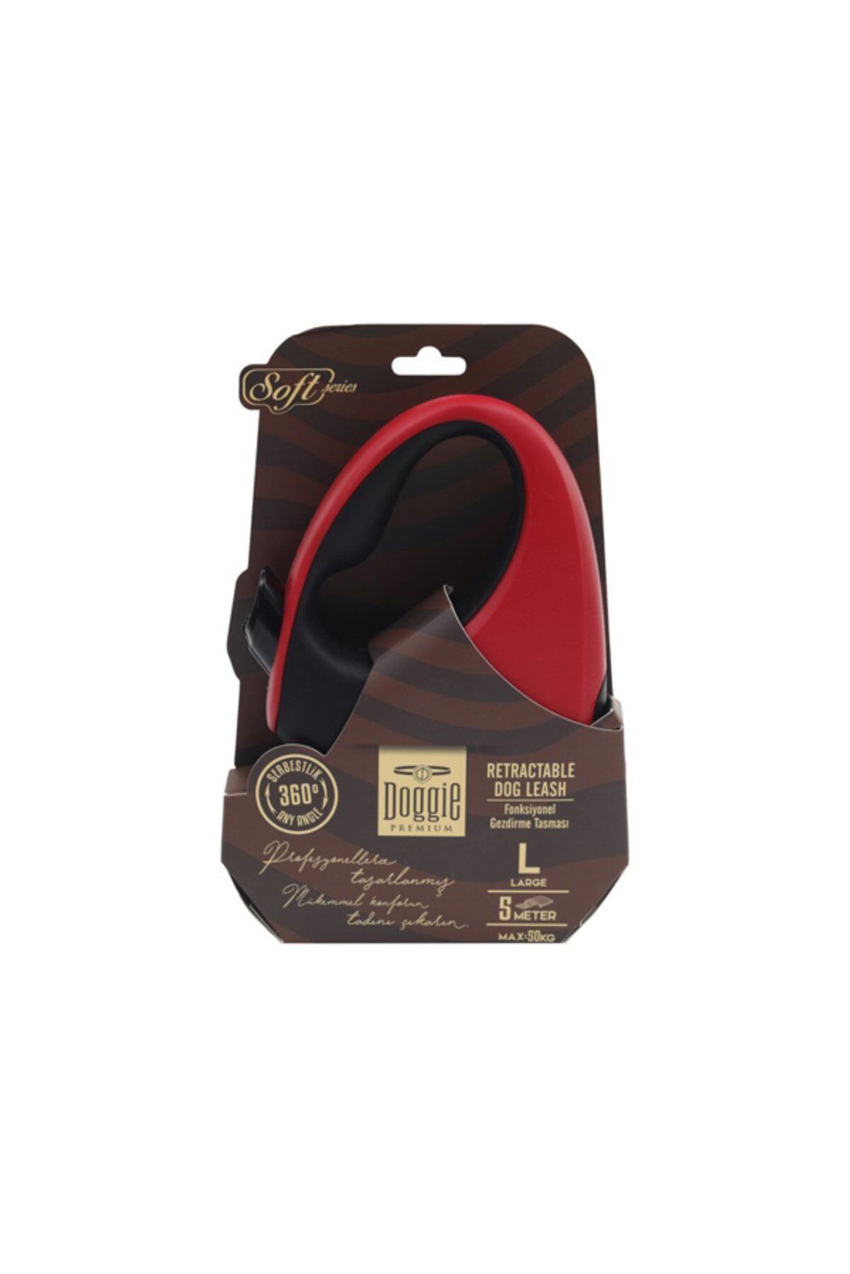 Doggie Soft Otomatik Makaralı Köpek Gezdirme Kayışı Kırmızı - XS 12 kg 3 m