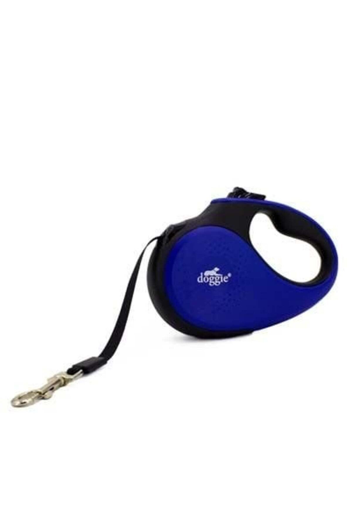 Doggie Soft Otomatik Makaralı Köpek Gezdirme Kayışı Koyu Mavi - S 15 kg 5 m