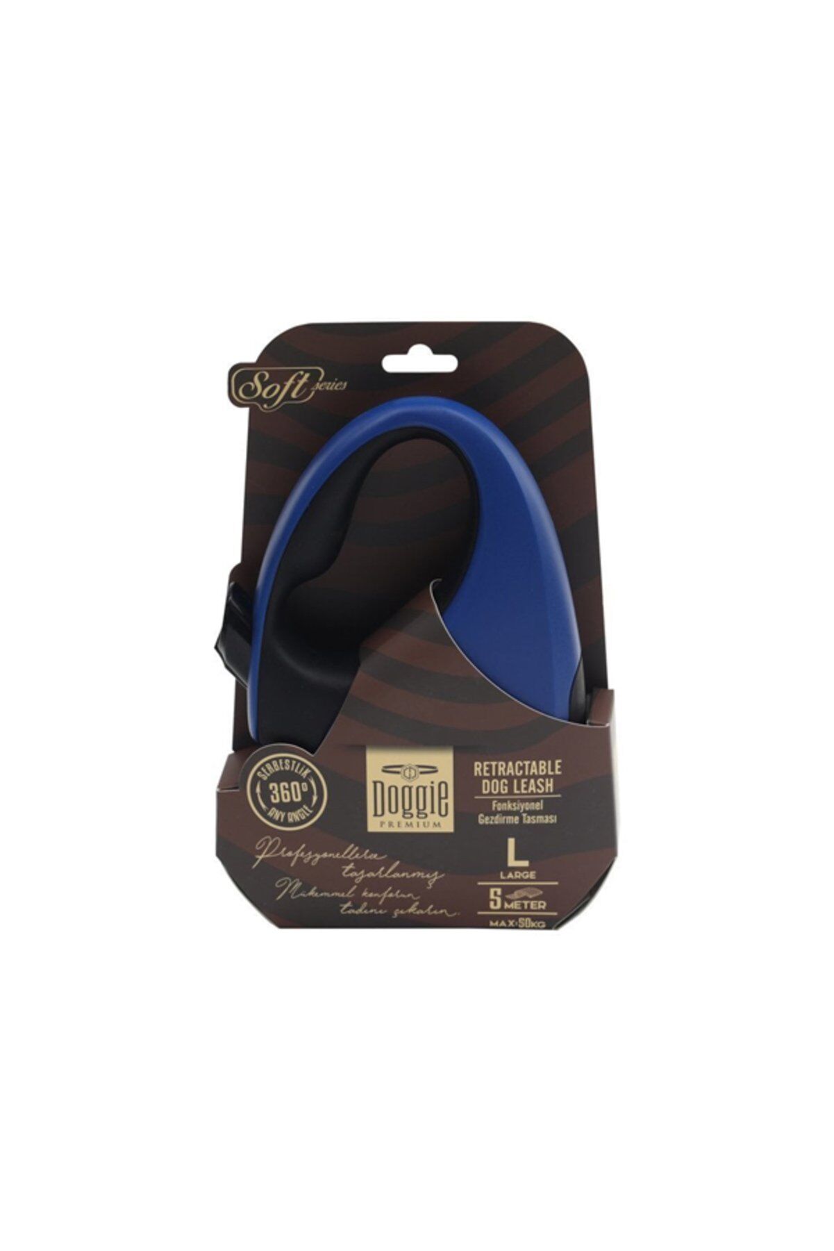 Doggie Soft Otomatik Makaralı Köpek Gezdirme Kayışı Koyu Mavi - XS 12 kg 3 m