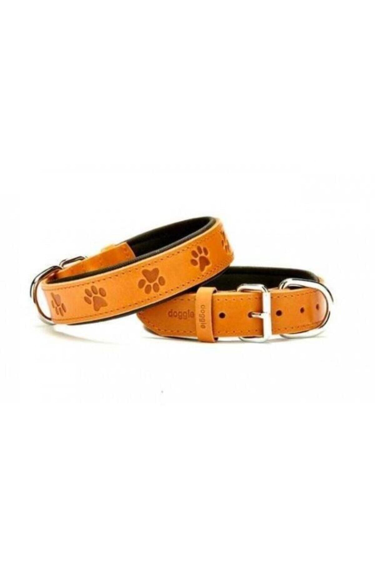 Doggie Patili Deri Köpek Boyun Tasması Kamel - 3x42-50 cm