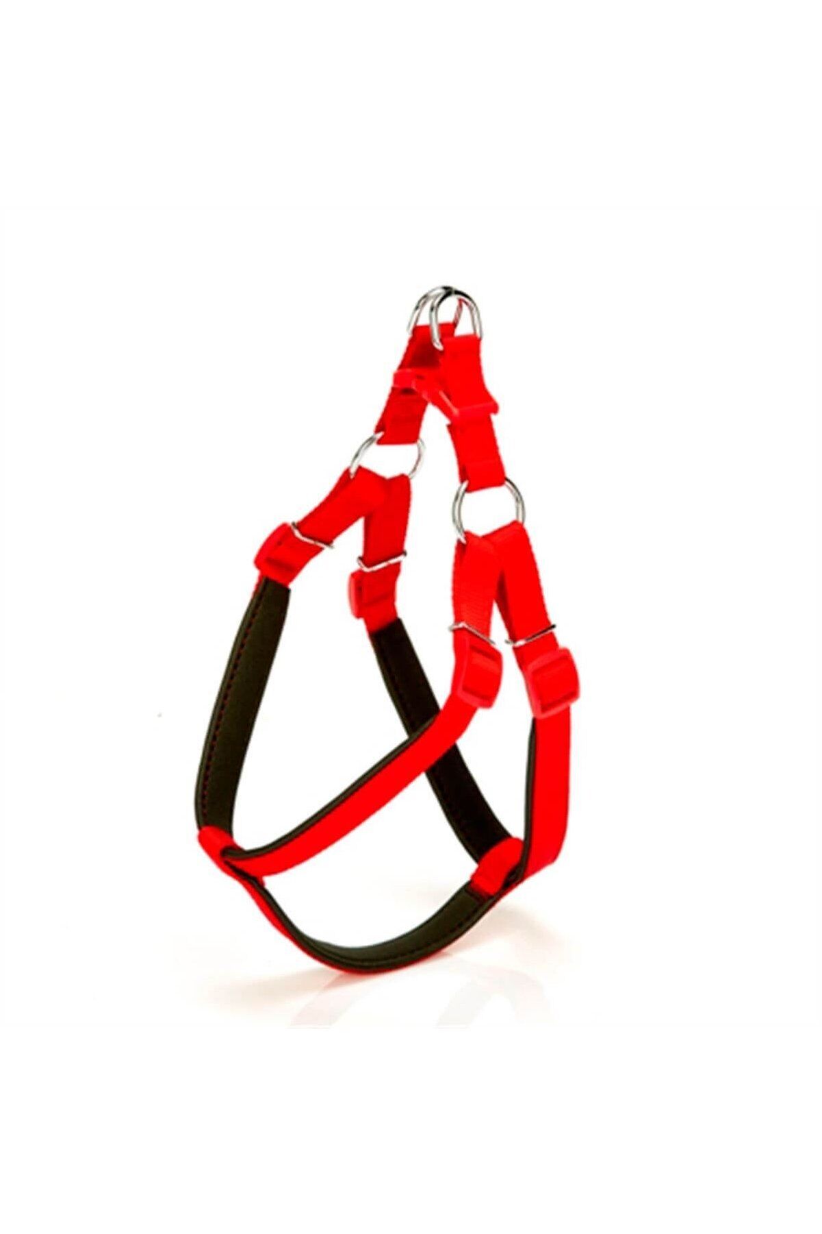 Doggie Ronin Dokuma Köpek Göğüs Tasması Kırmızı - L 55-65 cm