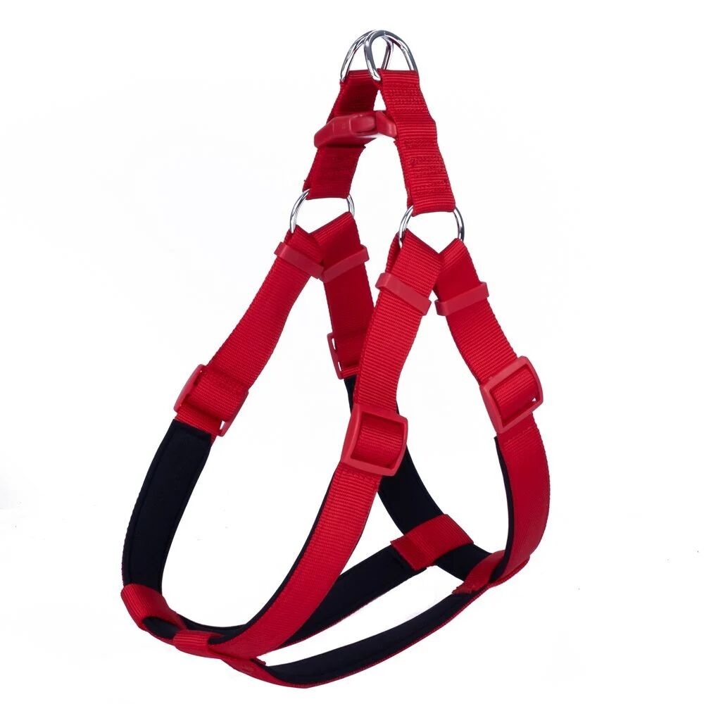 Doggie Ronin Dokuma Köpek Göğüs Tasması Kırmızı - M 45-55 cm