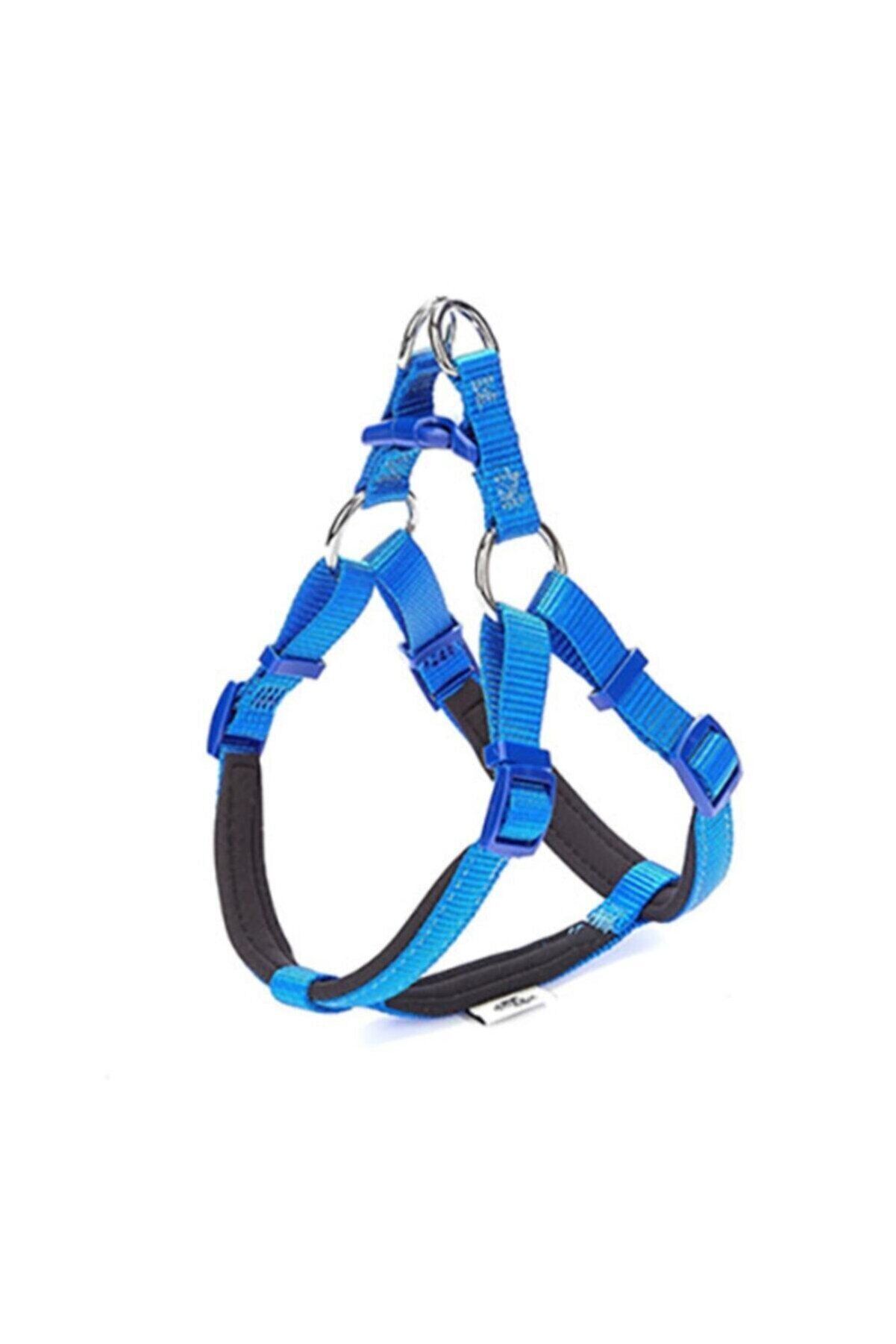 Doggie Ronin Dokuma Köpek Göğüs Tasması Mavi - M 45-55 cm