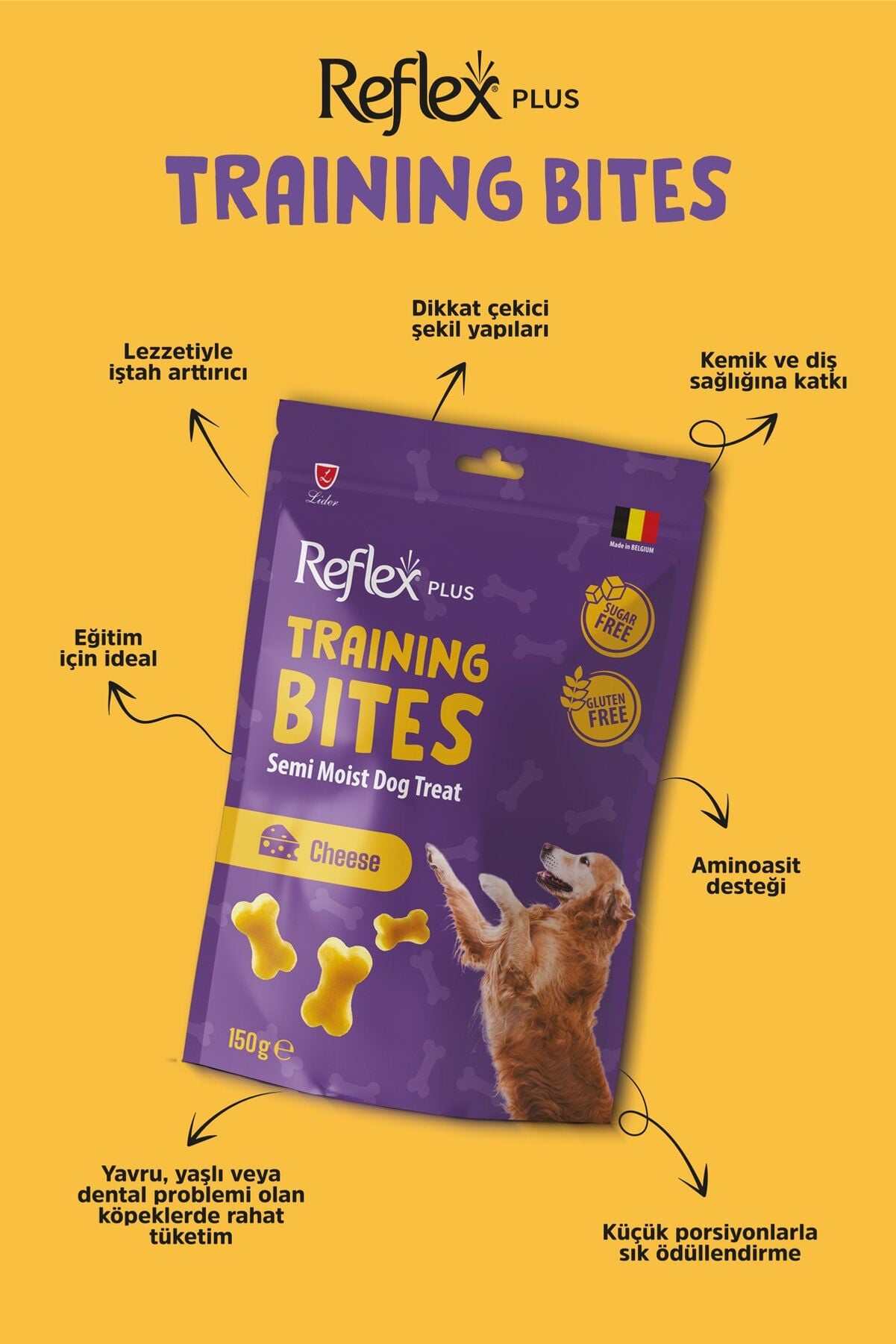 Reflex Plus Training Bites Peynirli Semi-Moist Köpek Eğitim Ödülü 150 g