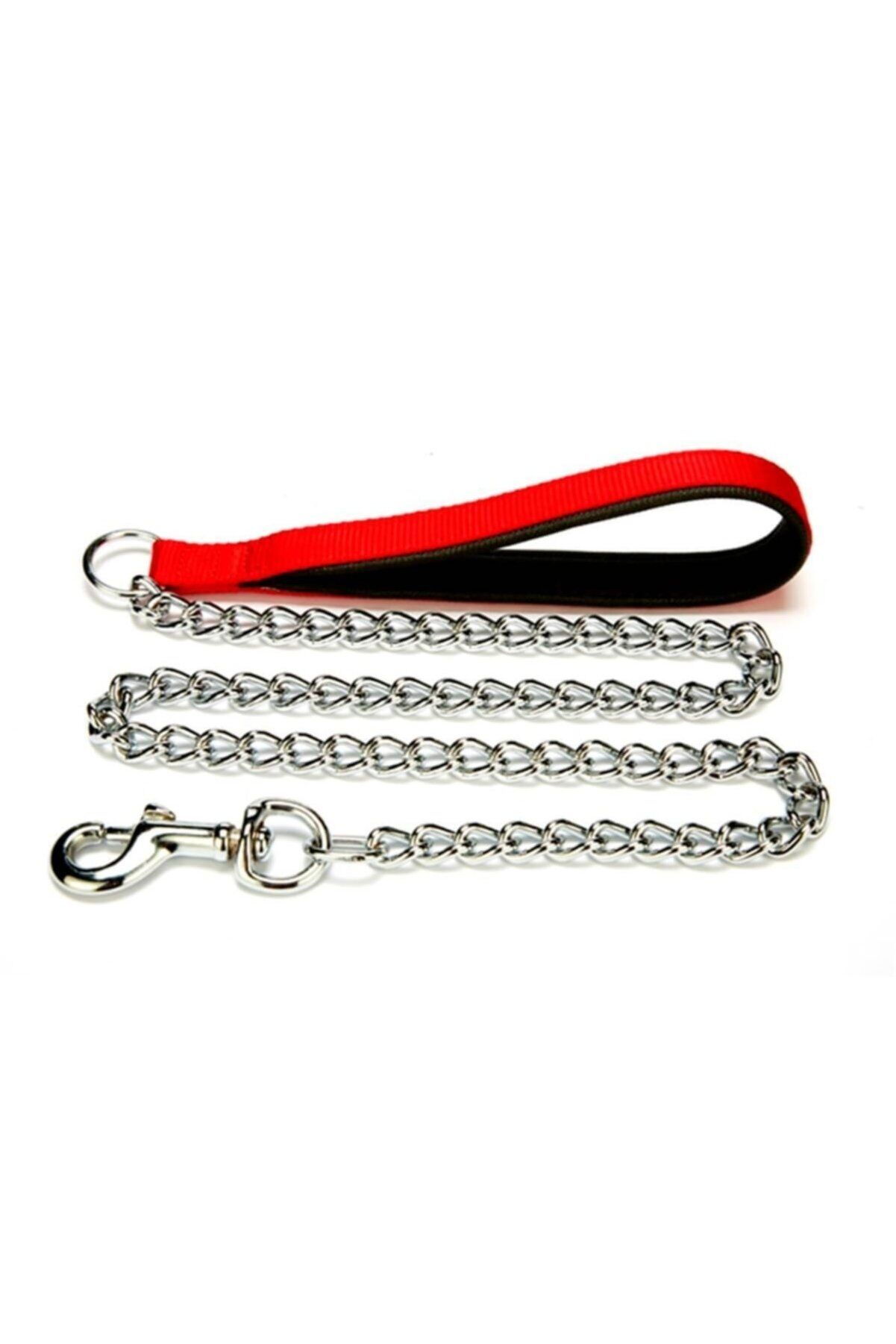Doggie Zincirli Dokuma Köpek Gezdirme Kayışı Kırmızı - 0.40x110 cm