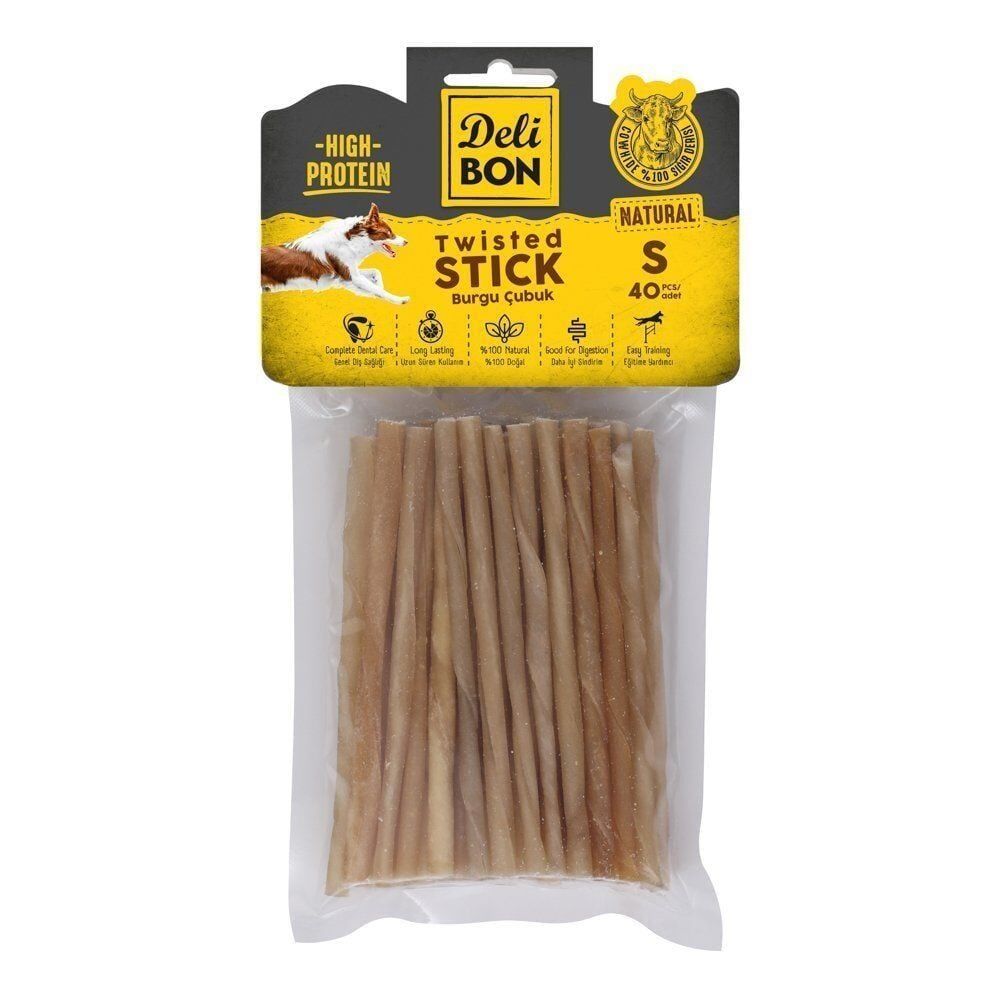 Delibon Twisted Stick Burgu Çubuk Köpek Ödül Maması İnce 40 Adet