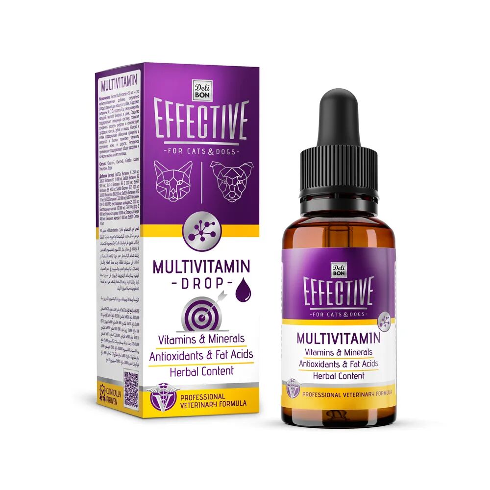 Delibon Effective Kedi ve Köpek Takviye Damlası 50 ml Multivitamin