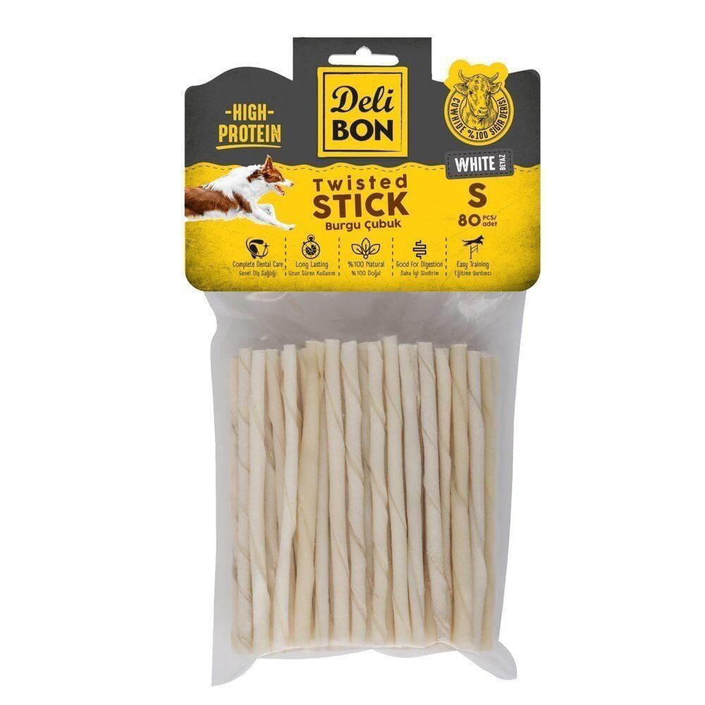 Delibon Twisted Stick Burgu Çubuk Köpek Ödül Maması İnce 80 Adet