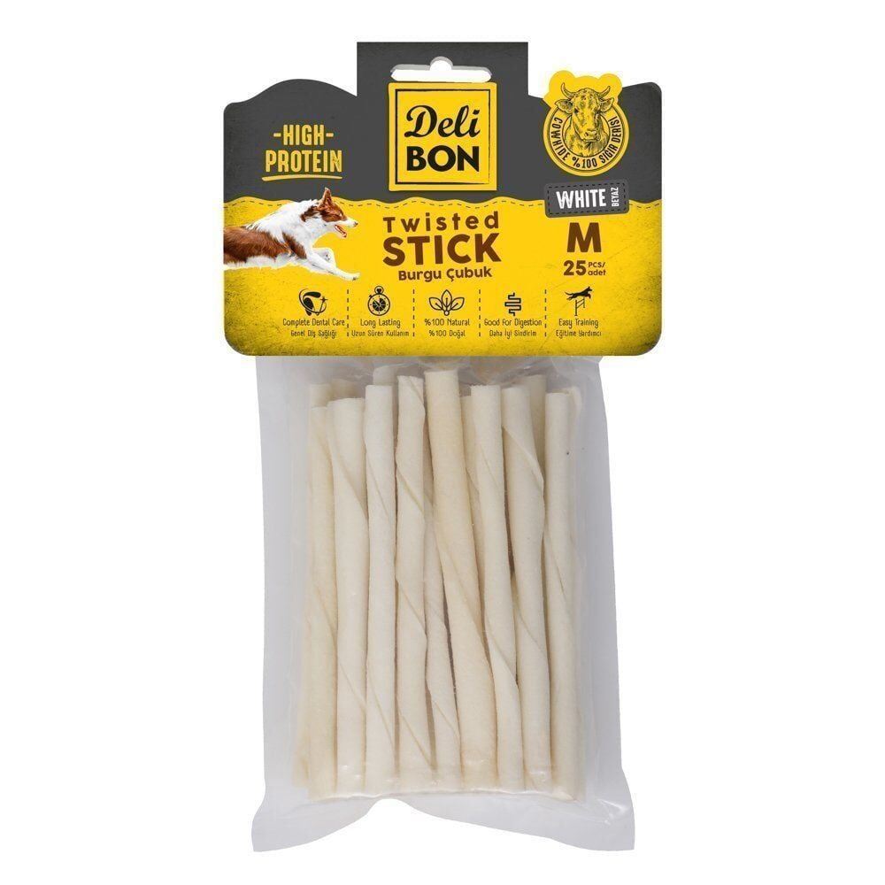 Delibon Twisted Stick Burgu Çubuk Köpek Ödül Maması Kalın 25 Adet