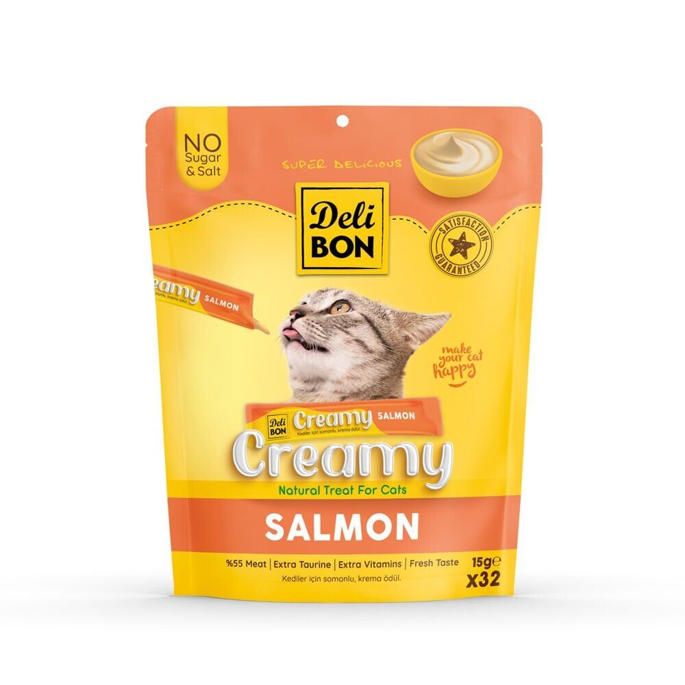 Delibon Krema Kedi Ödül Maması 15 g 32 Adet Somonlu
