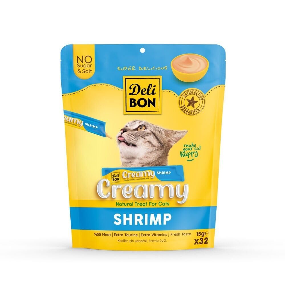 Delibon Krema Kedi Ödül Maması 15 g 32 Adet Karidesli