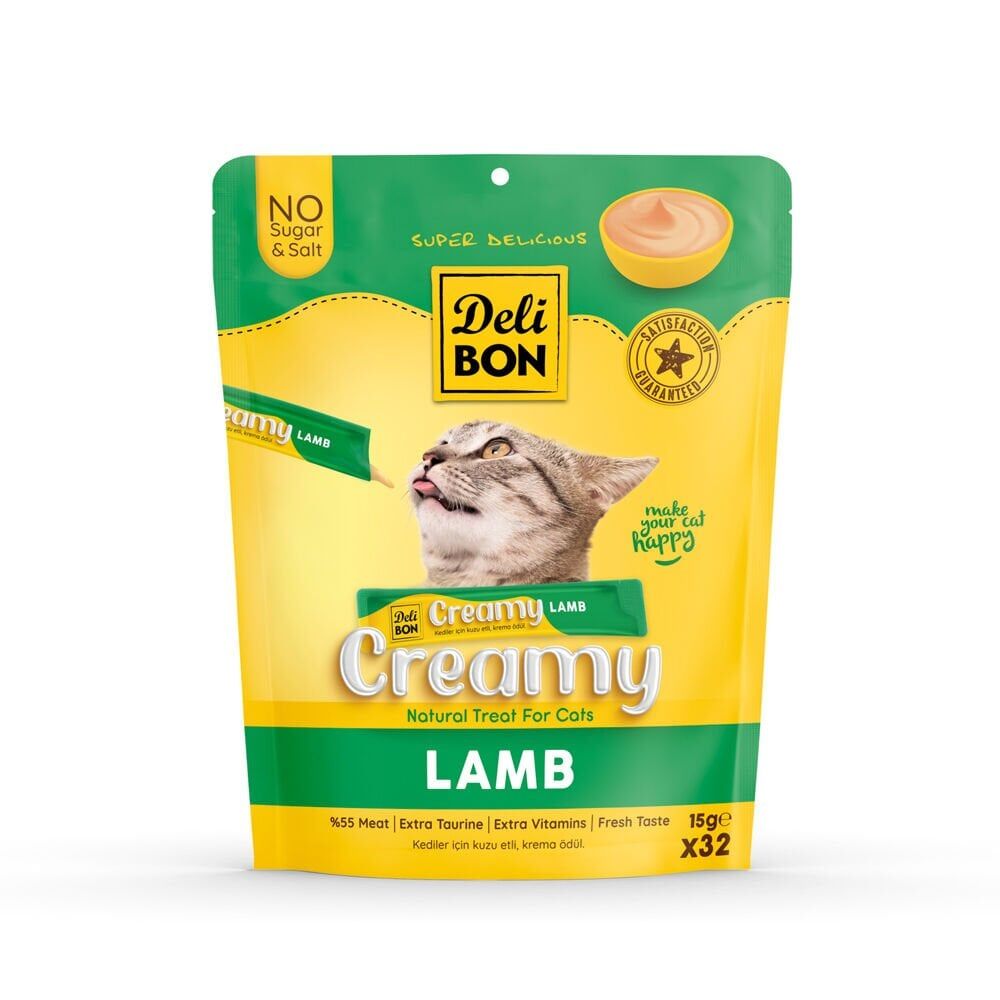 Delibon Krema Kedi Ödül Maması 15 g 32 Adet Kuzu Etli