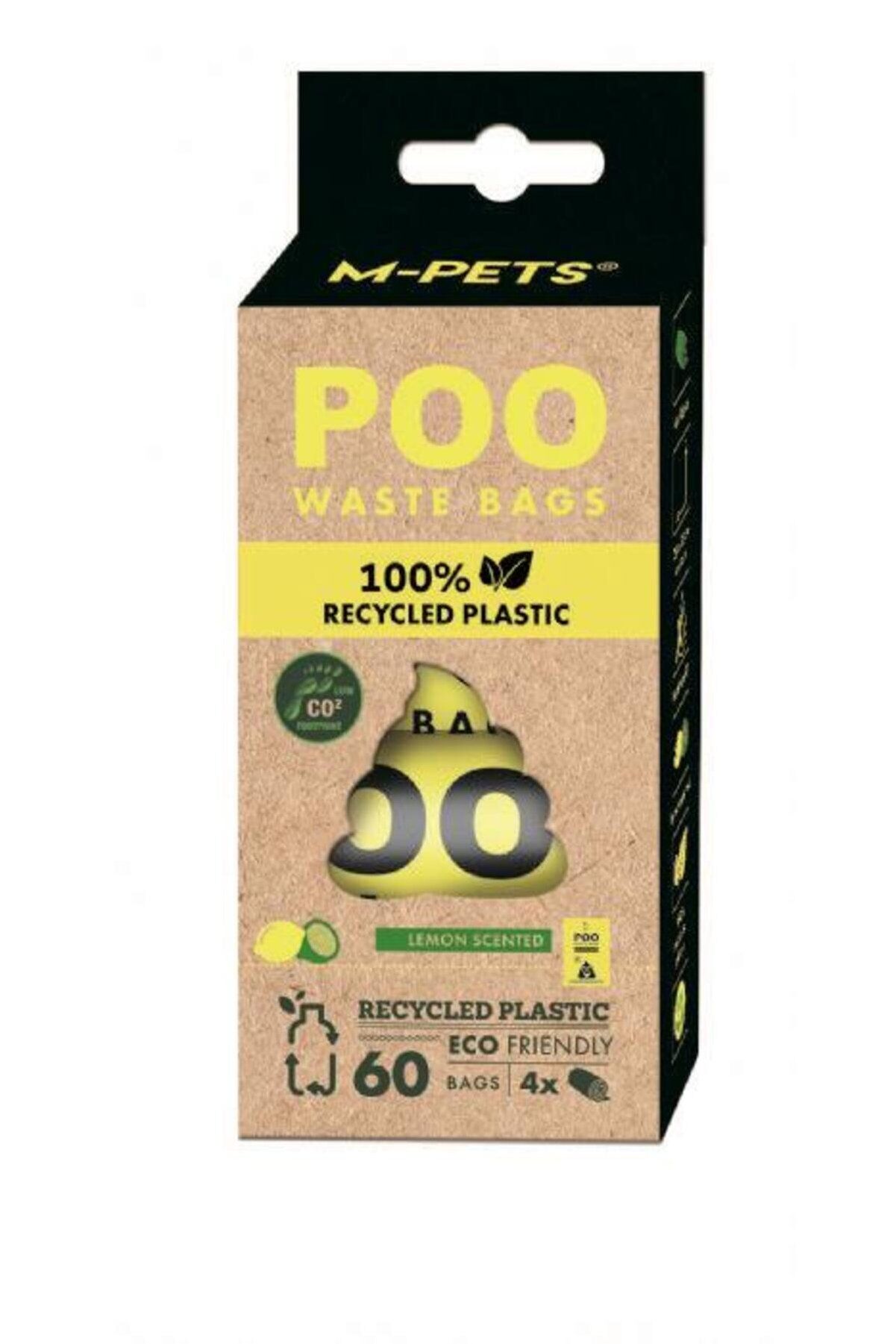 M-Pets Poo %100 Geri Dönüştürülmüş Köpek Dışkı Poşeti 4x15 Yaprak Limon