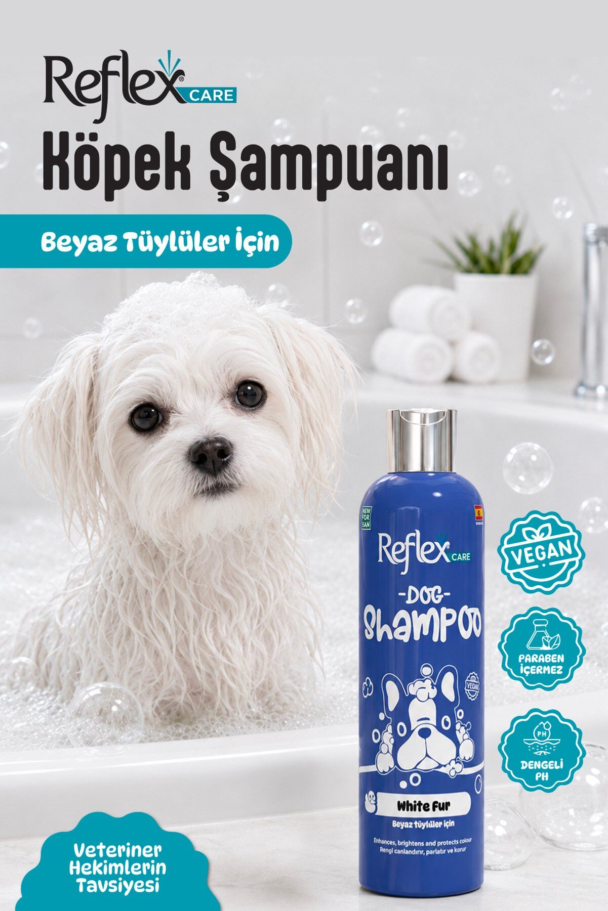 Reflex Care Köpek Şampuanı Beyaz Tüylülere Özel