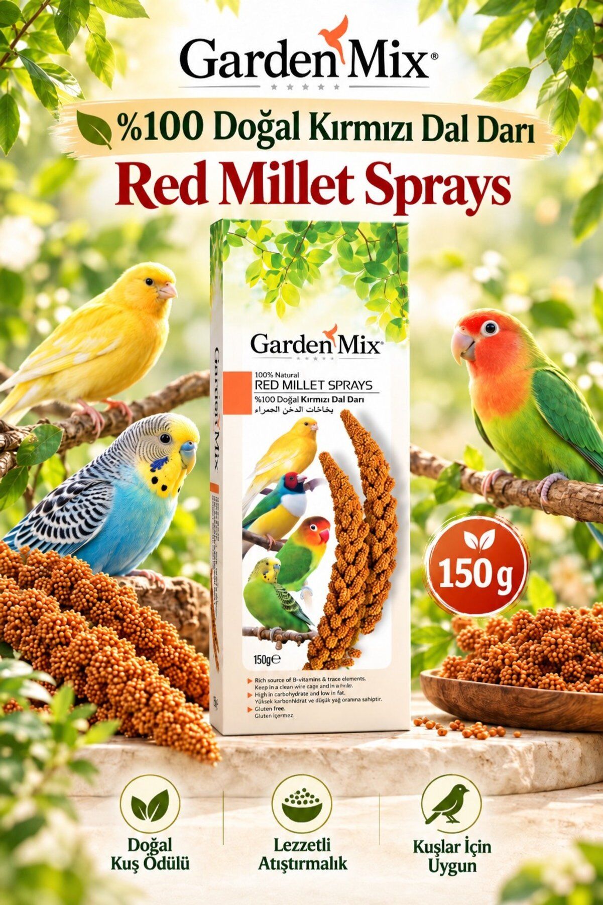 Garden Mix Platin Dal Darı Kırmızı