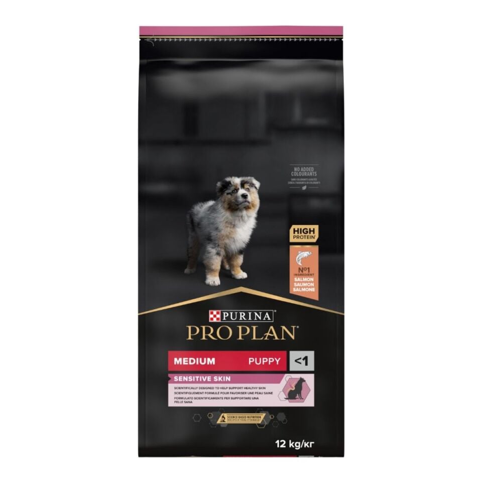 Pro Plan Medium Puppy Sensitive Skin Somonlu Yavru Köpek Maması 3 kg ambalajı