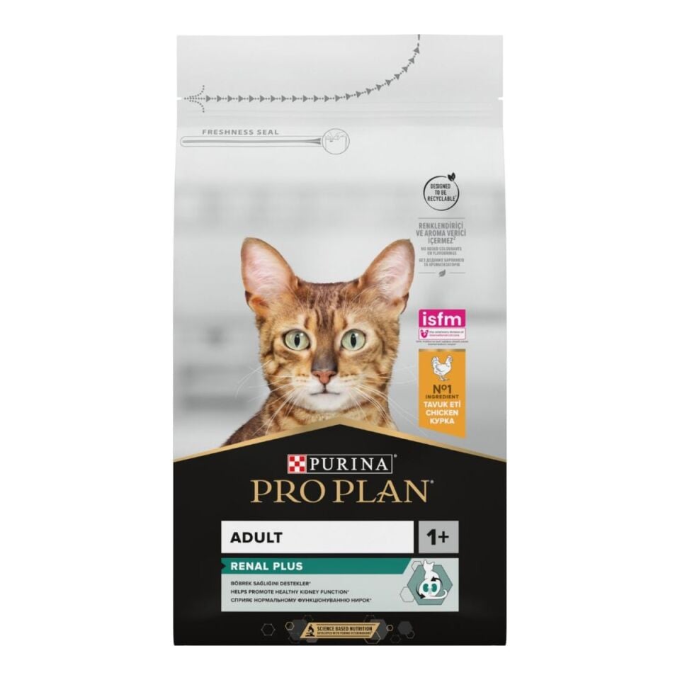 Pro Plan Adult Renal Plus Tavuklu Yetişkin Kedi Maması 1,5 kg ambalajı