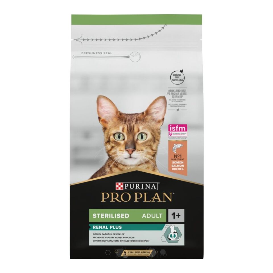 Pro Plan Sterilised Renal Plus Somonlu Kısırlaştırılmış Kedi Maması 10 kg ambalajı