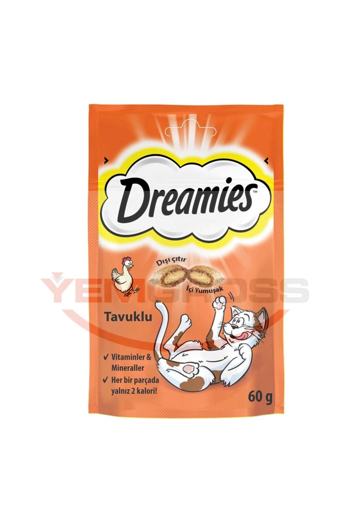 Dreamies İç Dolgulu Kedi Ödül Bisküvisi 60 g Tavuklu