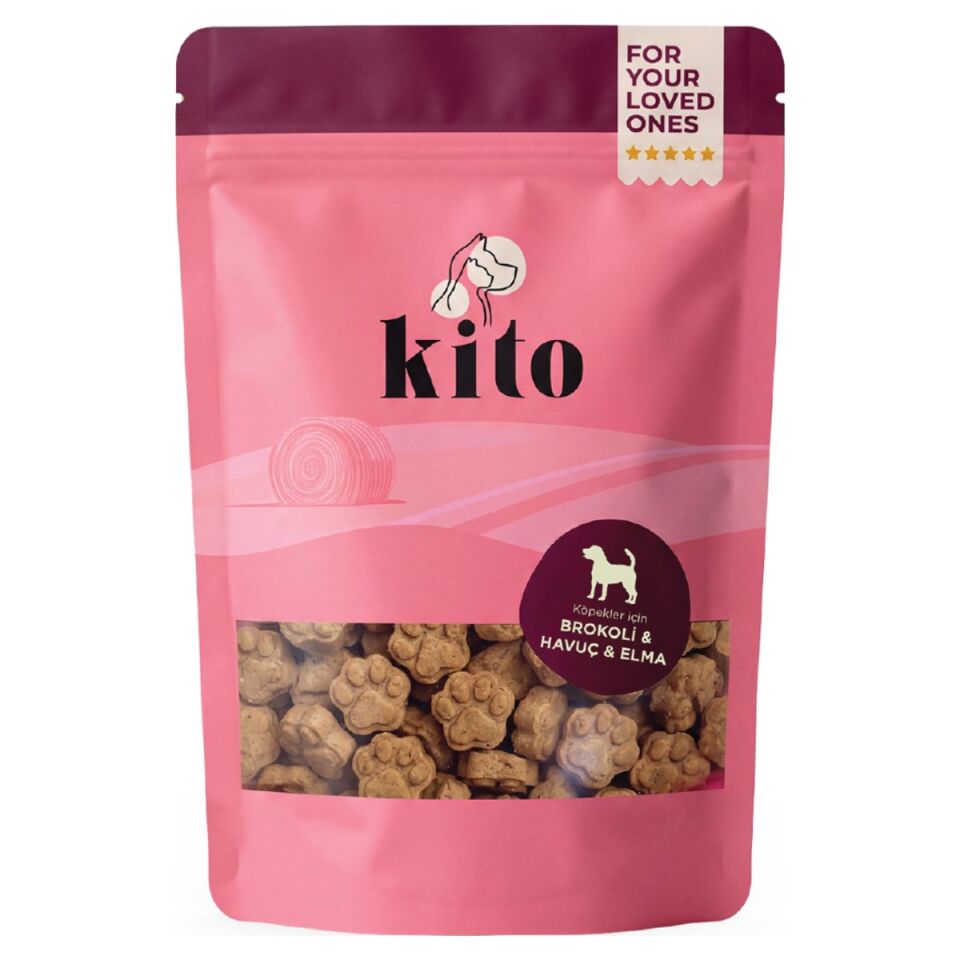 Kito Cookie Sebze ve Meyveli Köpek Ödül Kurabiyesi 150 g Brokoli & Havuç & Elma ürün görseli
