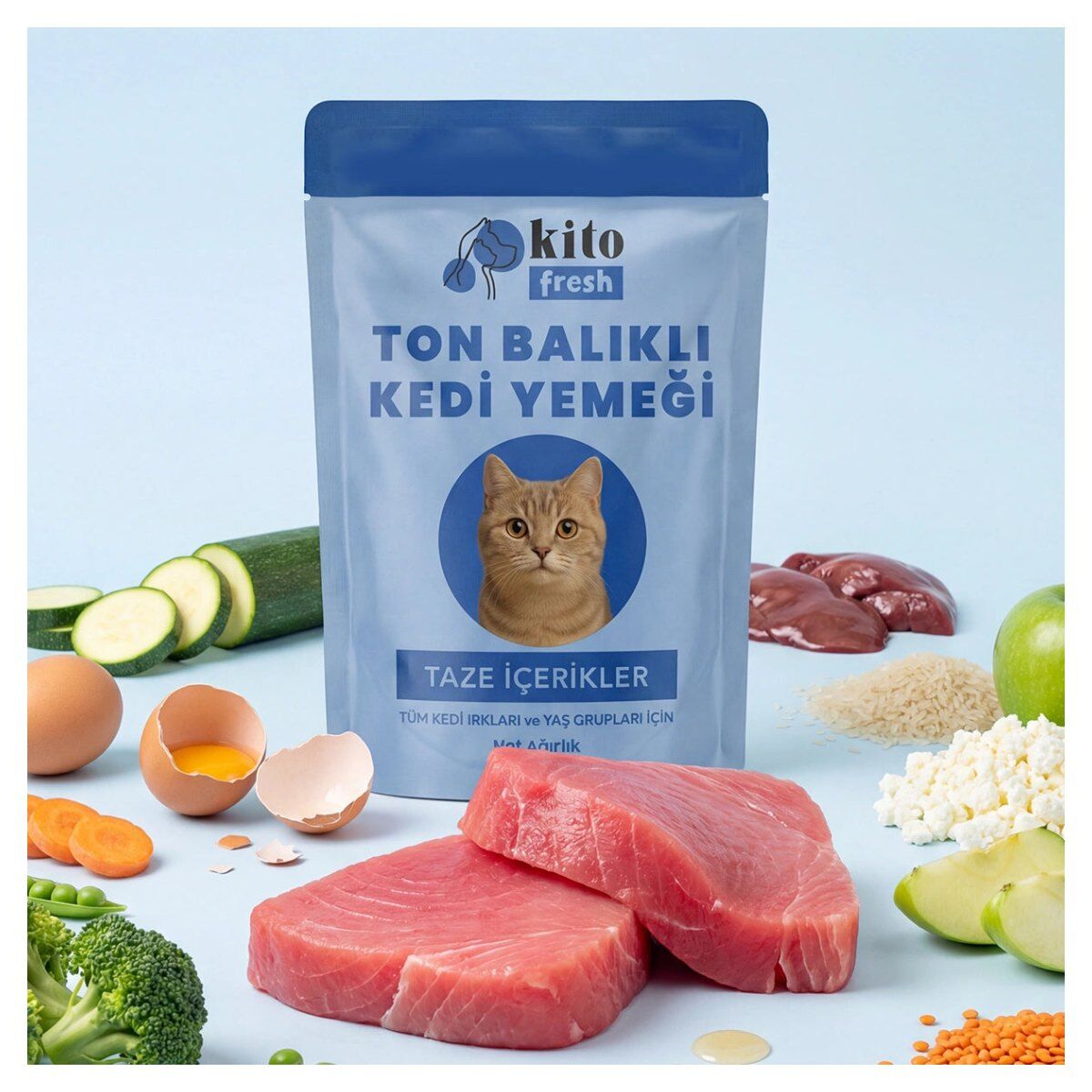 Kito Fresh Taze İçerikli Yaş Kedi Yemeği 80 g Ton Balıklı ürün görseli
