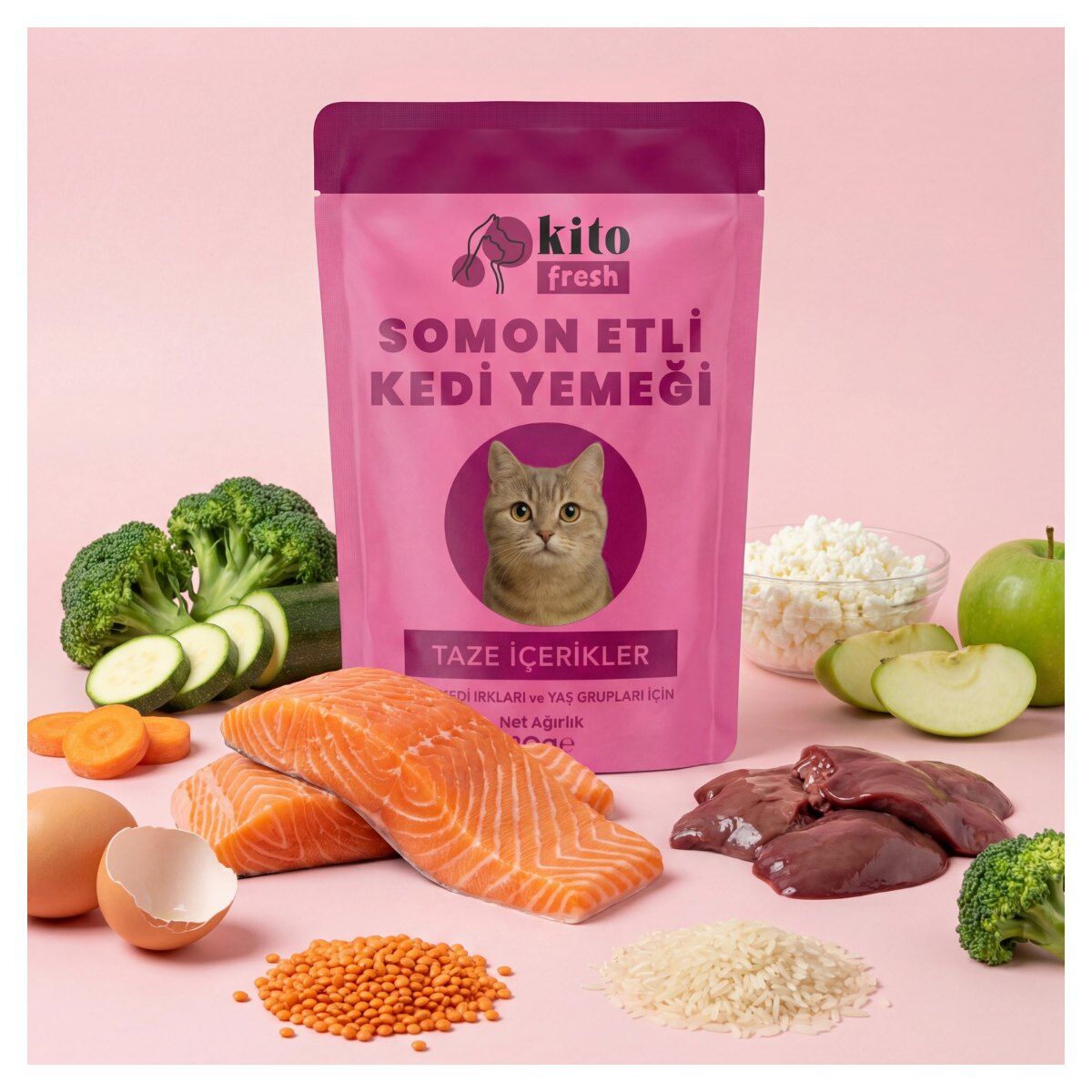 Kito Fresh Taze İçerikli Yaş Kedi Yemeği 80 g Somonlu ürün görseli