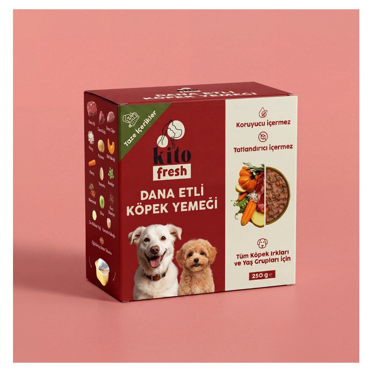 Kito Fresh Taze İçerikli Yaş Köpek Yemeği 250 g Dana Etli ürün görseli