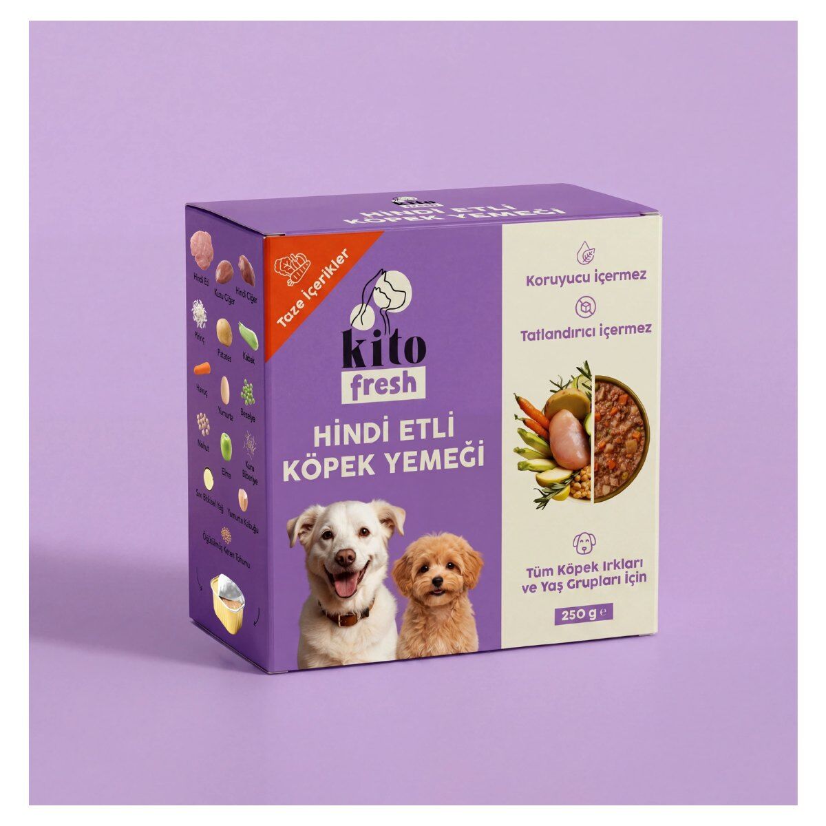 Kito Fresh Taze İçerikli Yaş Köpek Yemeği 250 g Hindi Etli ürün görseli