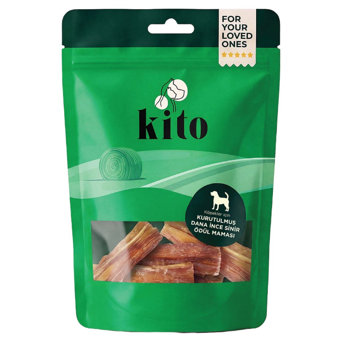 Kito Kurutulmuş Doğal Çiğnemelik Köpek Ödül Maması 100 g Dana İnce Sinir ürün görseli