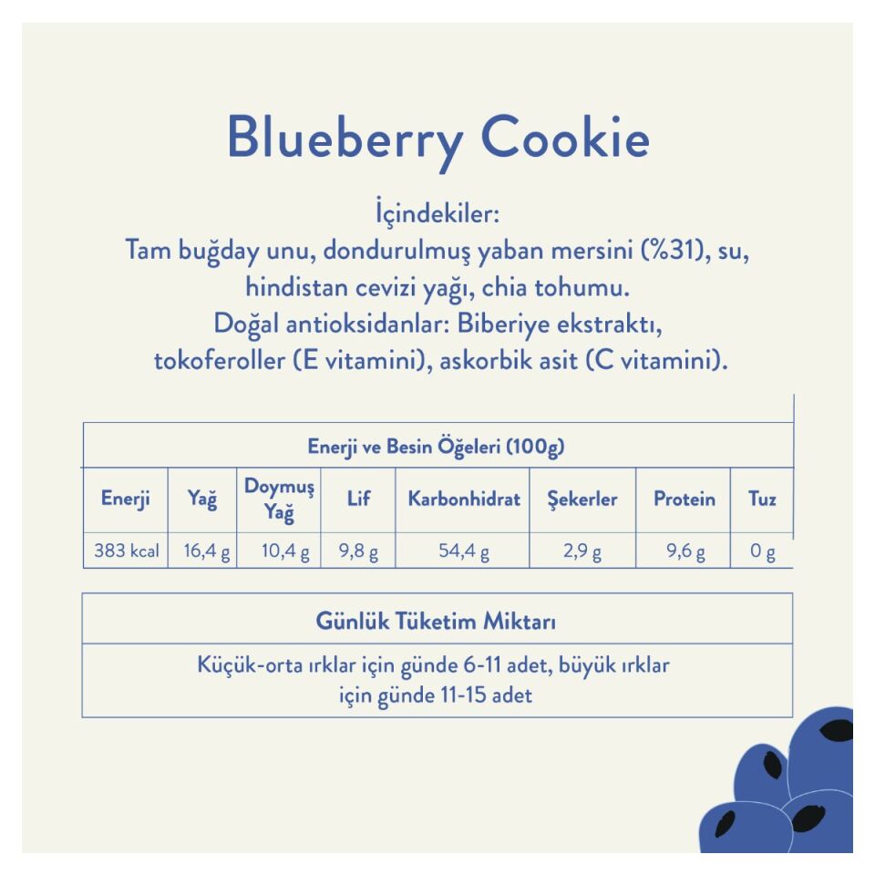 Kito Medium Cookie Köpek Ödül Kurabiyesi 150 g Yaban Mersinli ürün detay görseli 3