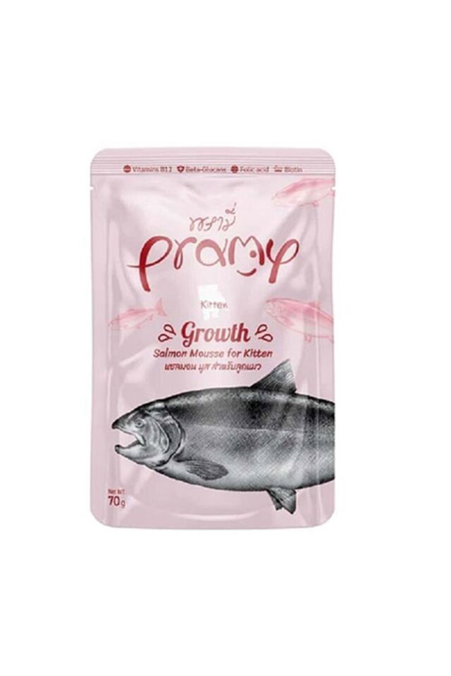 Pramy Growth Somonlu Mousse Yavru Kedi Yaş Maması 70 g