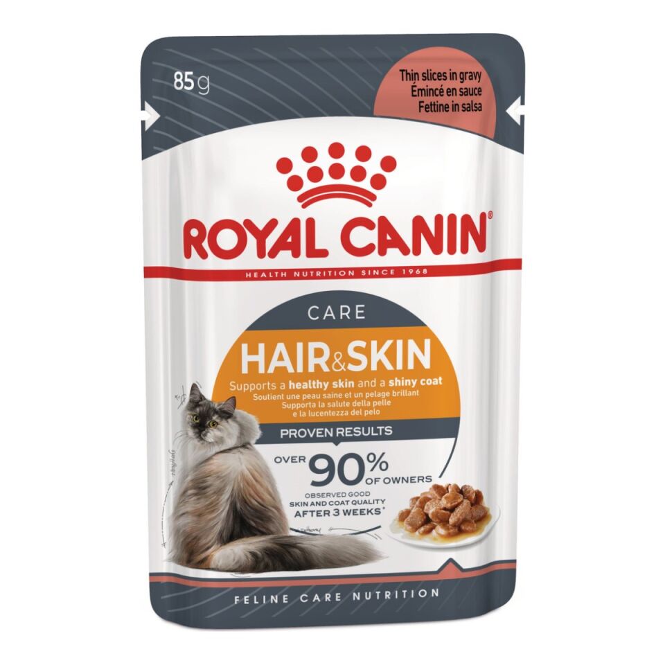 Royal Canin Hair & Skin Care Yetişkin Kedi Yaş Maması 85 g Sos İçinde ambalajı