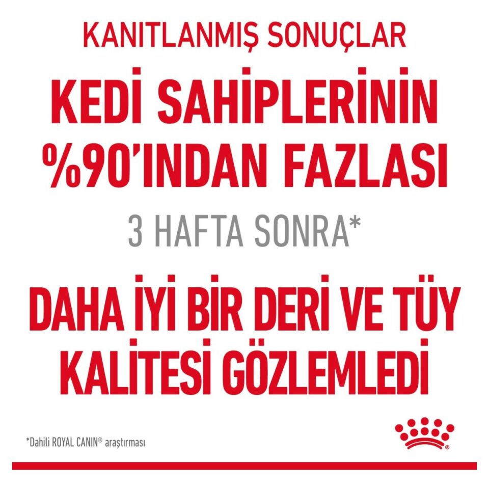 Royal Canin Hair & Skin Care Yetişkin Kedi Yaş Maması 85 g Sos İçinde kanıtlanmış sonuçları