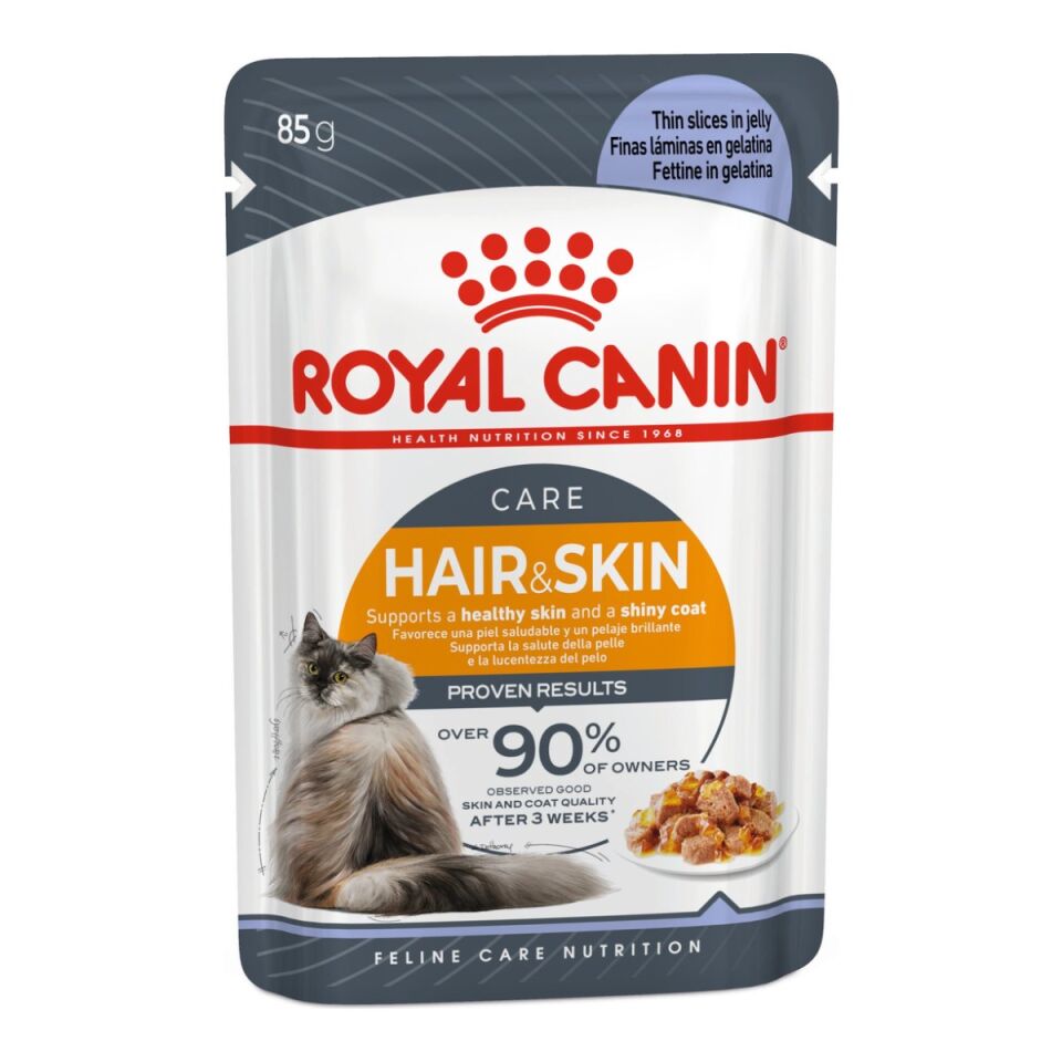 Royal Canin Hair & Skin Care Yetişkin Kedi Yaş Maması 85 g Jöle İçinde ambalajı