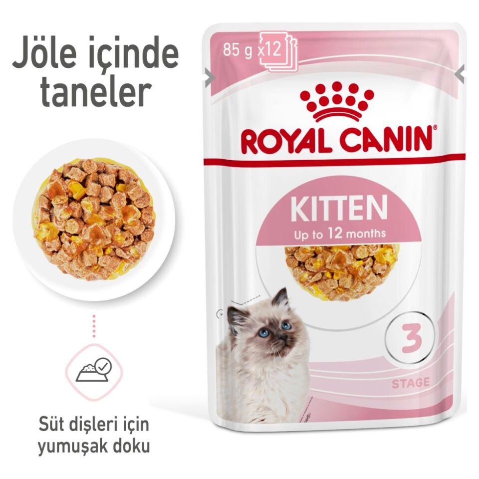 Royal Canin Kitten Yavru Kedi Yaş Maması 85 g Jöle İçinde öne çıkan özellikleri