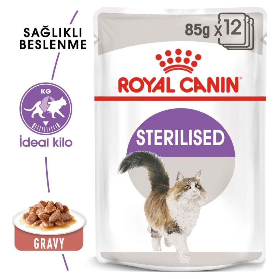 Royal Canin Sterilised Kısırlaştırılmış Kedi Yaş Maması 85 g Sos İçinde öne çıkan özellikleri