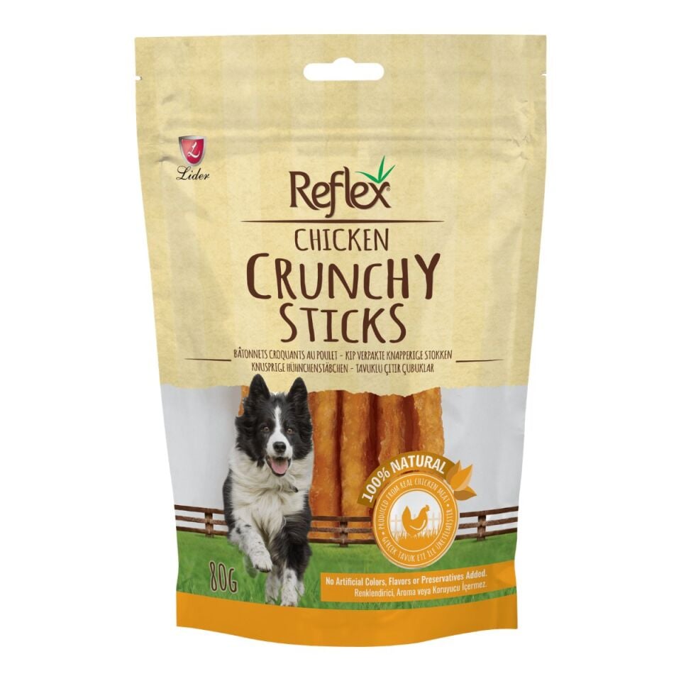Reflex Tavuklu Çıtır Çubuklar Köpek Ödül Maması 80 g ambalajı