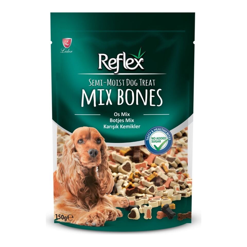 Reflex Semi-Moist Karışık Kemikler Yarı Yumuşak Köpek Ödül Maması 150 g ambalajı