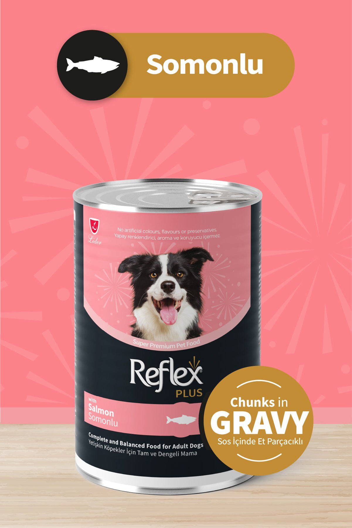 Reflex Plus Et Parçacıklı Yetişkin Köpek Konservesi 400 g Somonlu - Sos İçinde