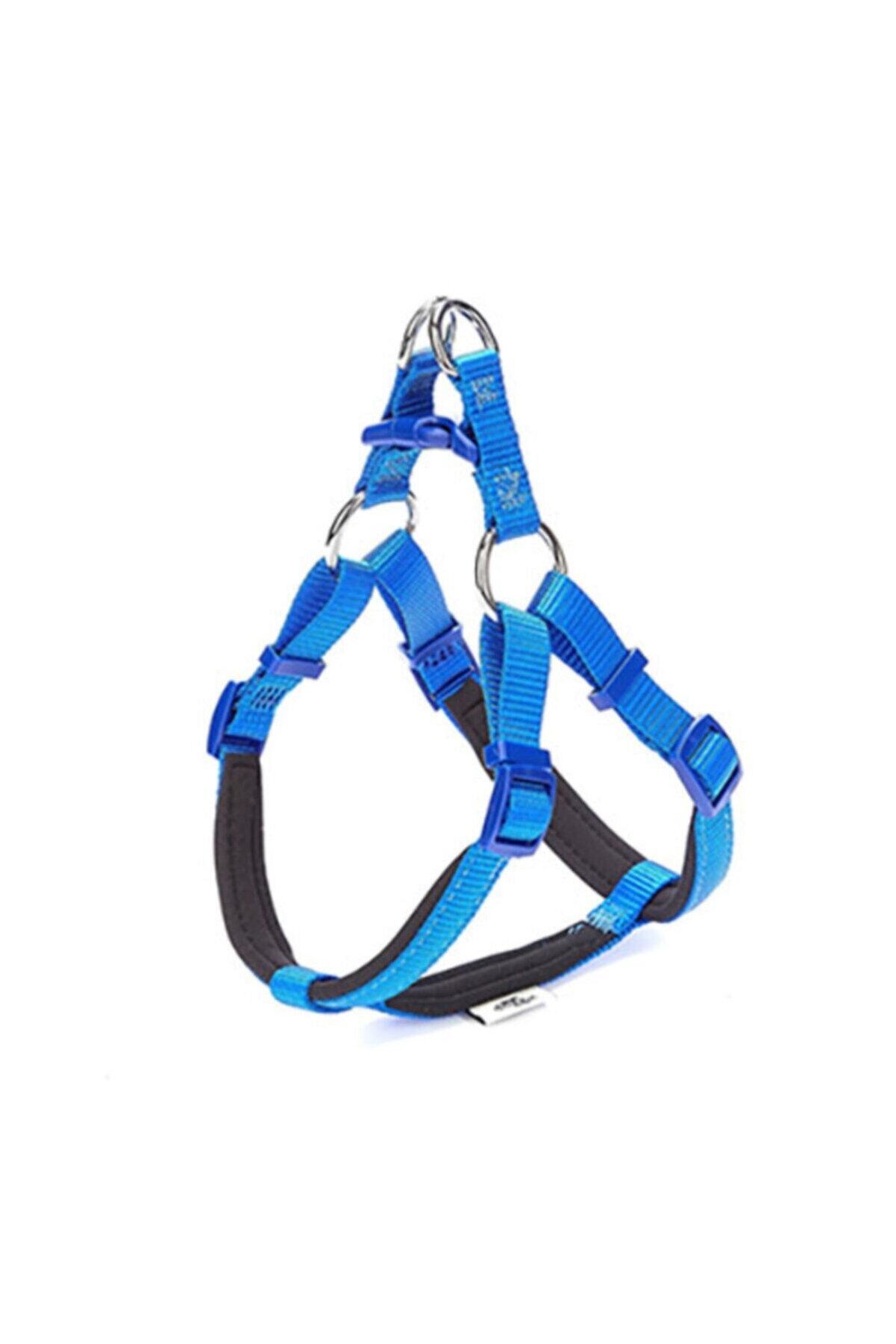 Doggie Ronin Dokuma Köpek Göğüs Tasması Mavi - 2XL 70-80 cm