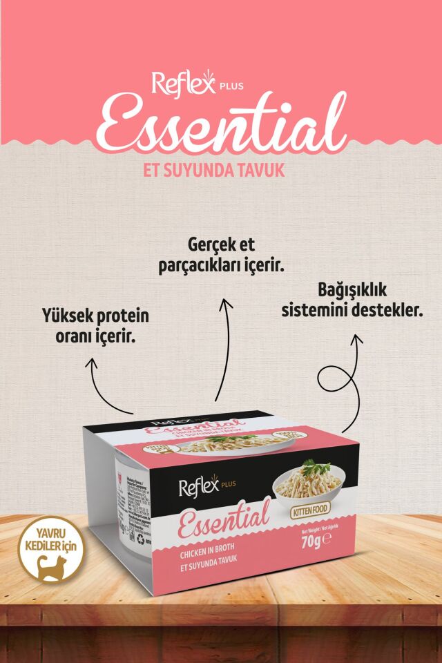 Reflex Plus Essential Et Suyunda Yavru Kedi Konservesi 70 g