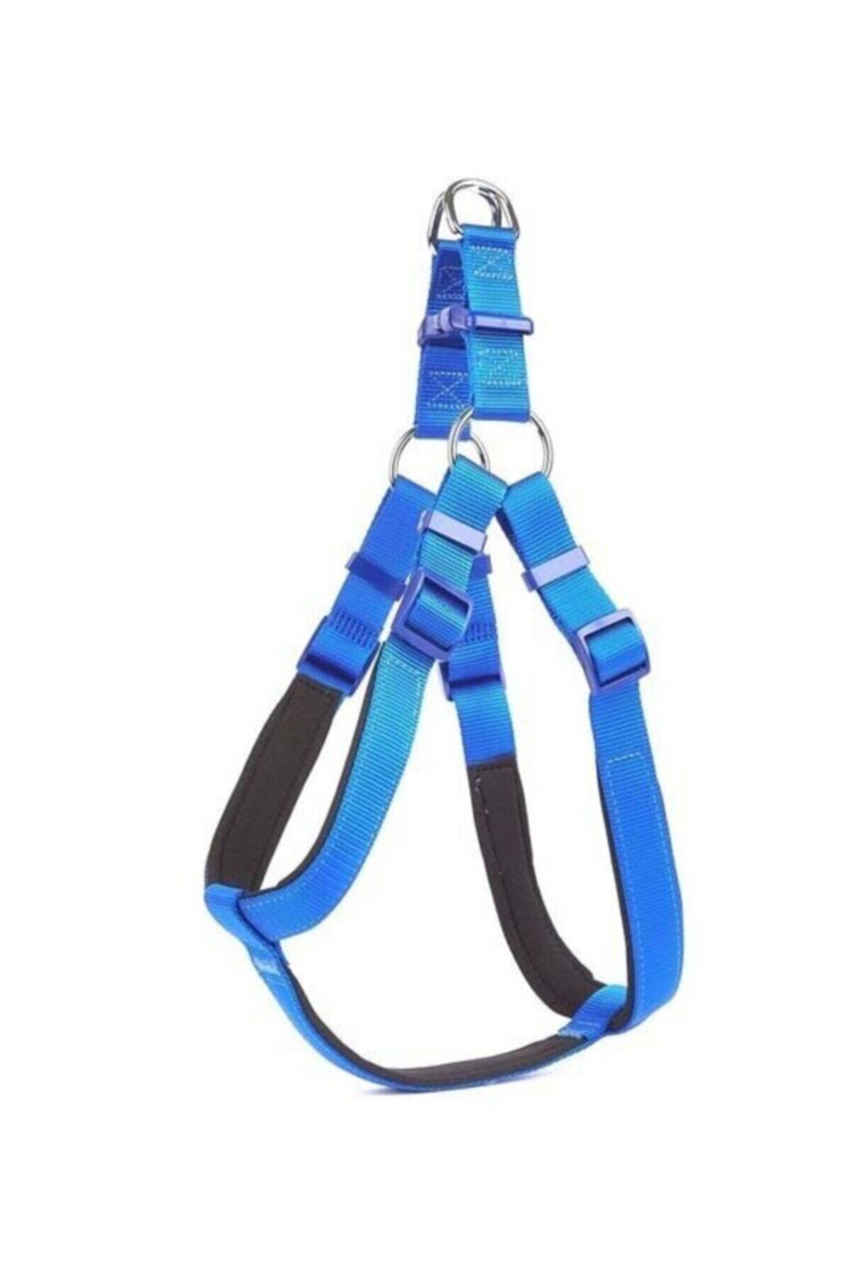 Doggie Ronin Dokuma Köpek Göğüs Tasması Mavi - XL 65-75 cm