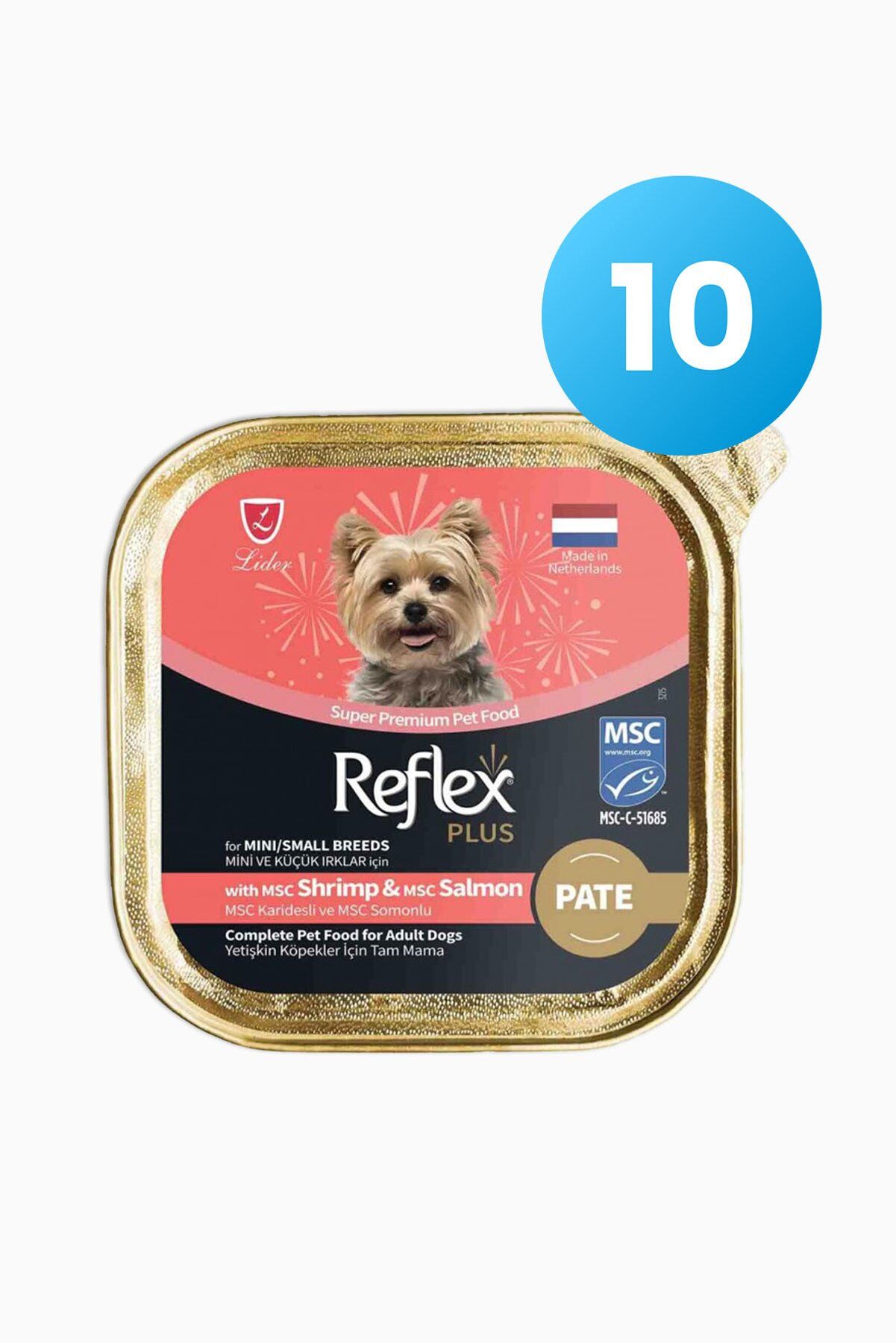 Reflex Plus Mini ve Küçük Irk Yetişkin Köpek Yaş Maması 85 g Karidesli ve Somonlu - Pate