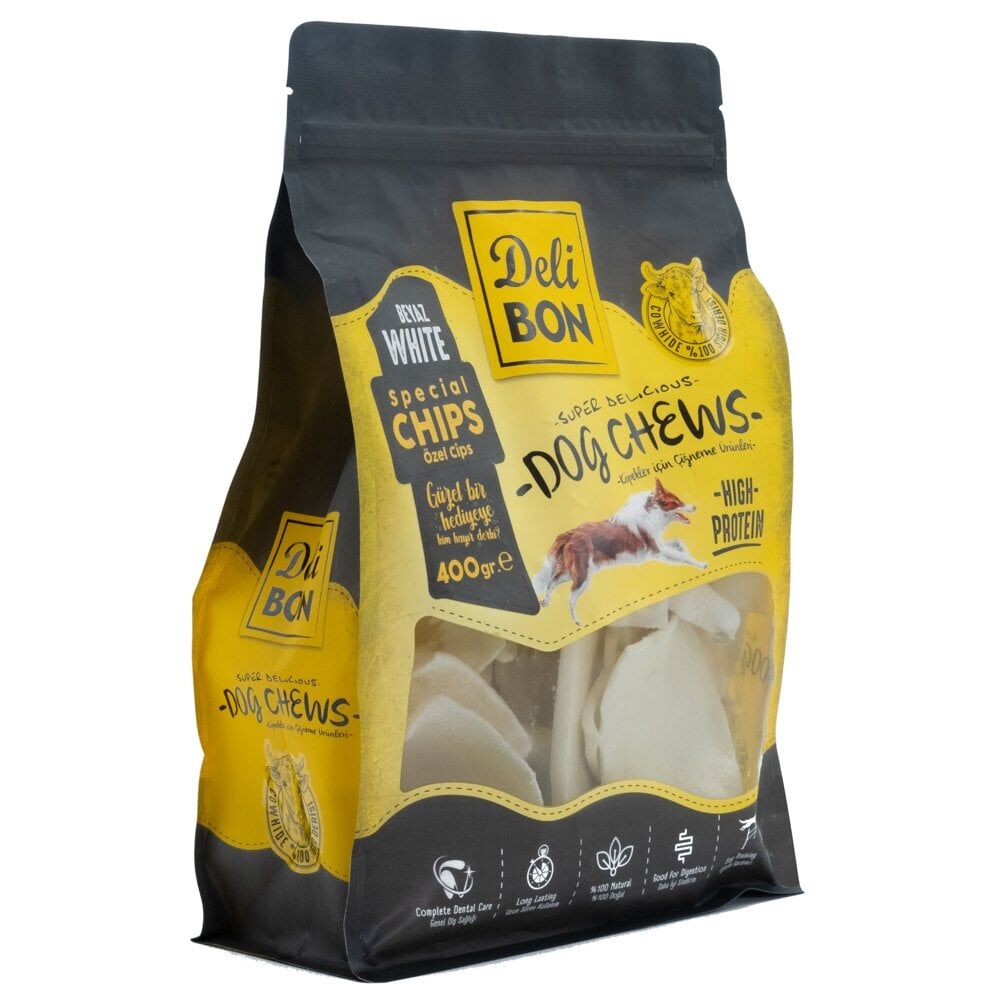 Delibon Special Cips Deri Cips Köpek Ödül Maması 400 g Beyaz