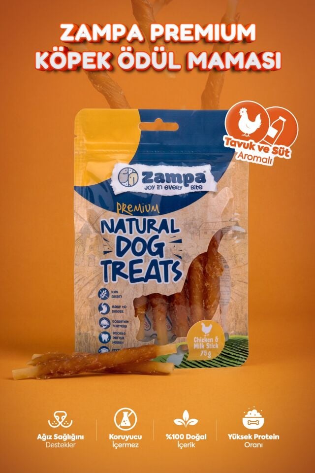 Zampa Tavuklu ve Sütlü Çubuk Köpek Ödül Maması 75 g