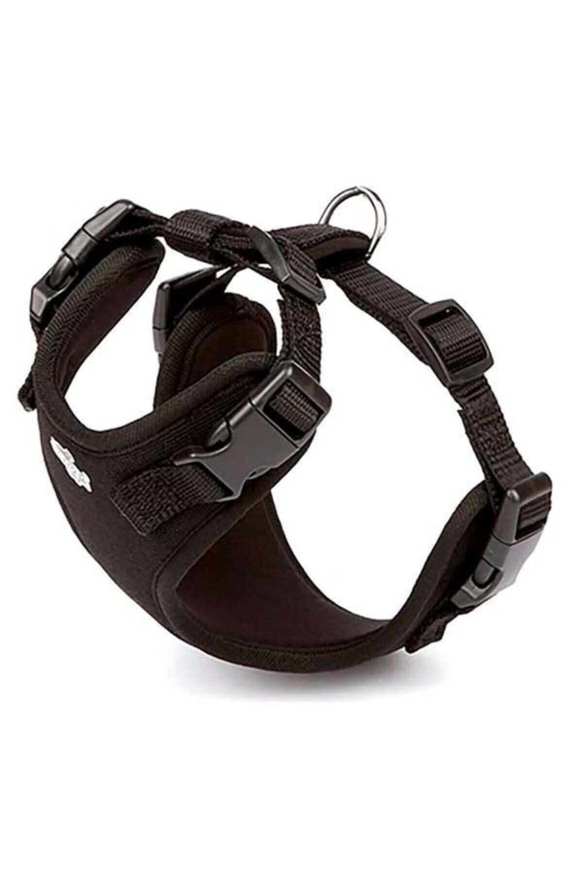 Doggie Yumuşak Dolgulu Köpek Göğüs Tasması Siyah - S 40-50 cm