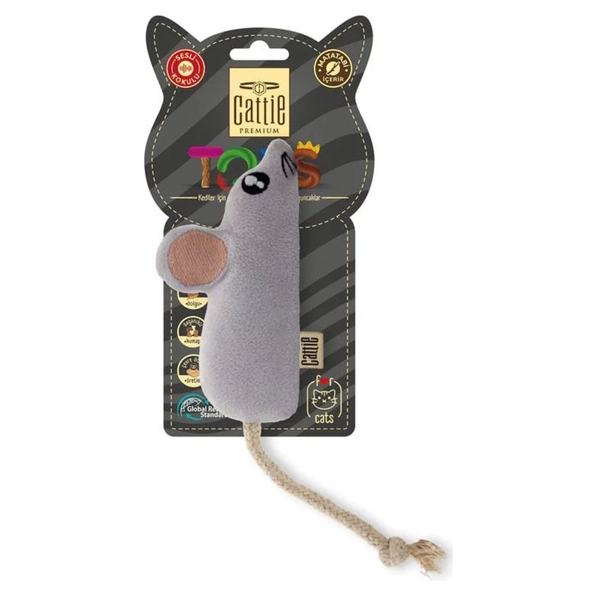 Cattie Peluş Matatabili Kedi Oyuncağı 11 cm ürün görseli